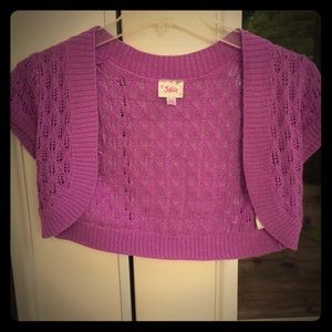 Purple justice size 8/10 crop top sweater
